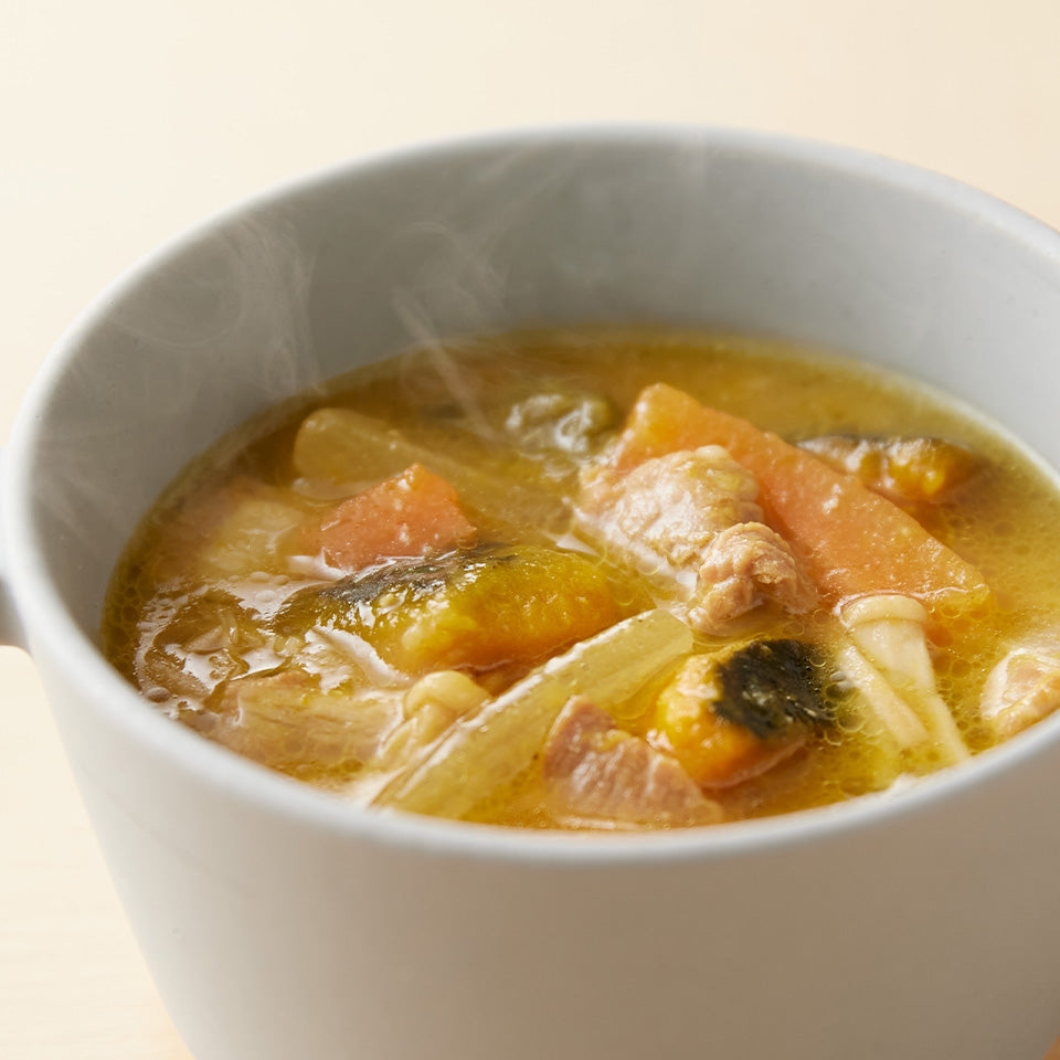 こどもかぼちゃと豚肉のみそ仕立て